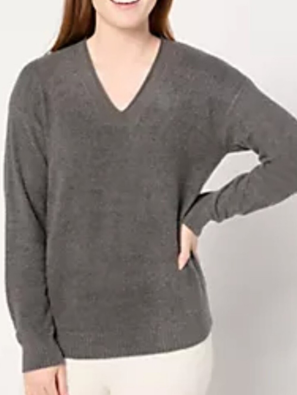 Barefoot Dreams Women's V-Neck Sweater - Taupe Gray